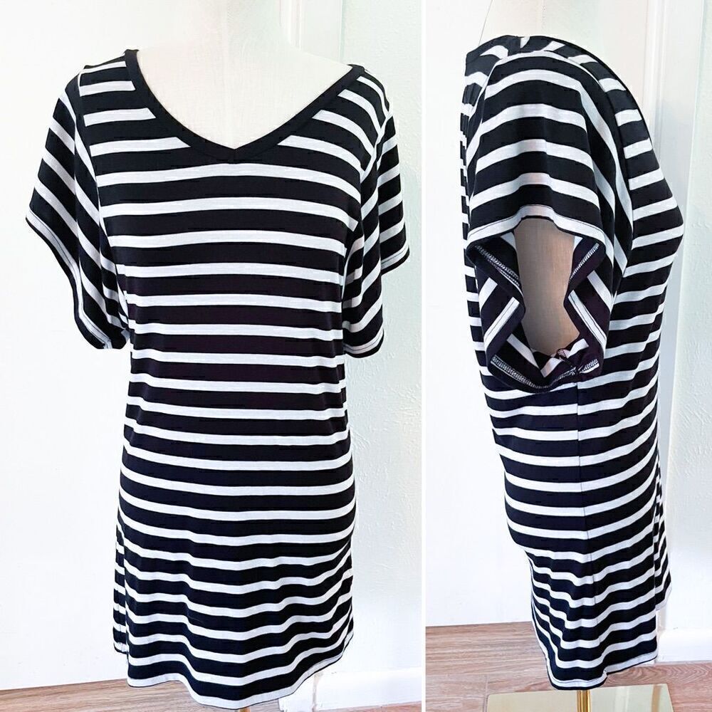 Black & White Striped Cotton On Jersey Dress